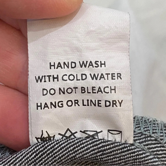 Mebon M High Rise Grey Stone Washed Distressed Shortie Shorts - Picture 12 of 16